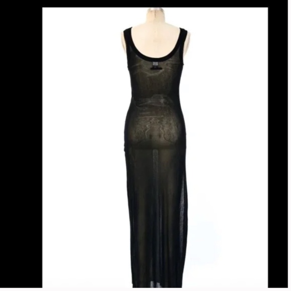 Jean Paul Gaultier Soleil Vintage RED Mesh Body-con Maxi Sleeveless Dress size S - Picture 4 of 11